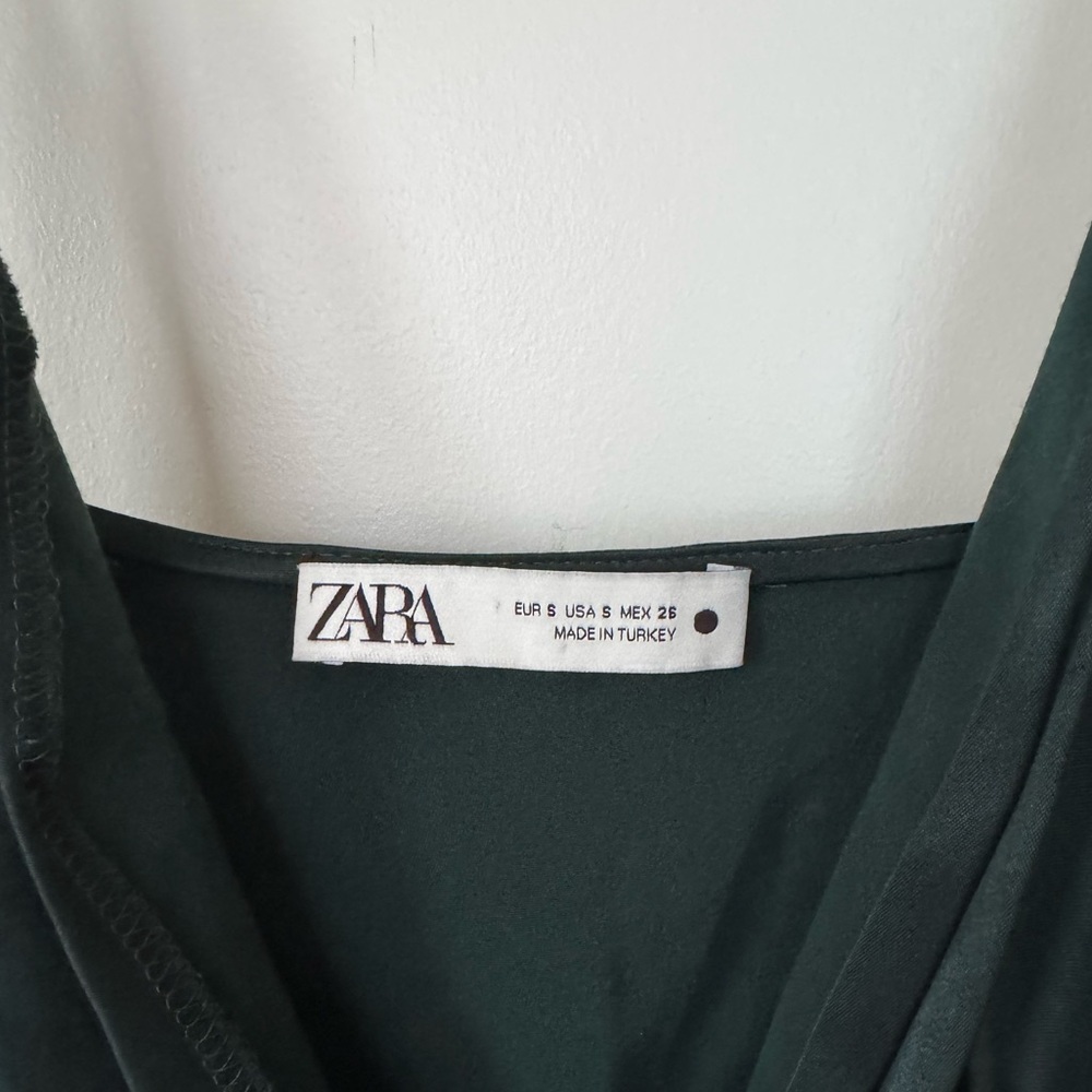 Zara - dark green slip dress - Picture 3 of 4
